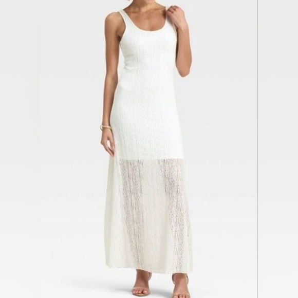 a new day Dresses & Skirts - a new day White Textured Maxi Dress